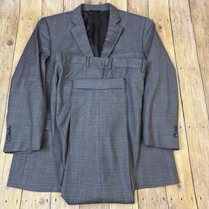 Brooks Brothers Saxxon Suit Regent 1818 Glen Plaid Made In Italy 44R 38W 28I